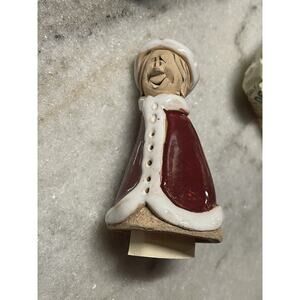 Santa Figurine Glazed Red Santa Suit Candle Snuffer Handmade In Wales New In Box